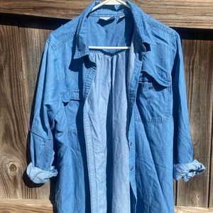 oversized light denim mom jacket